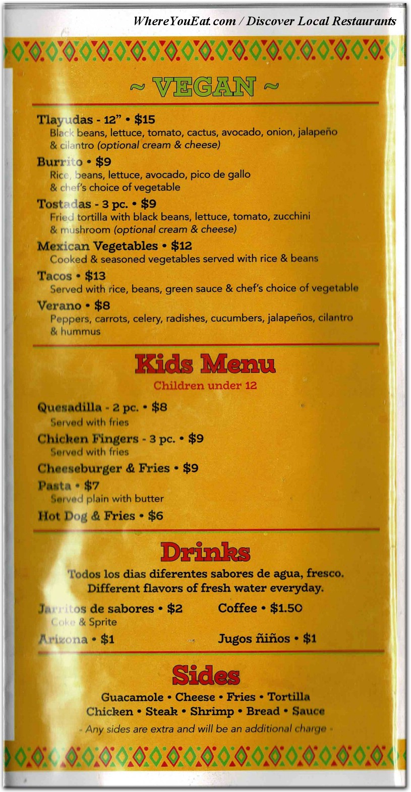 menu